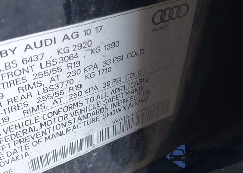 2018 Audi Q7 2.0T Premium from USA, damaged, VIN WA1AHAF79JD018461